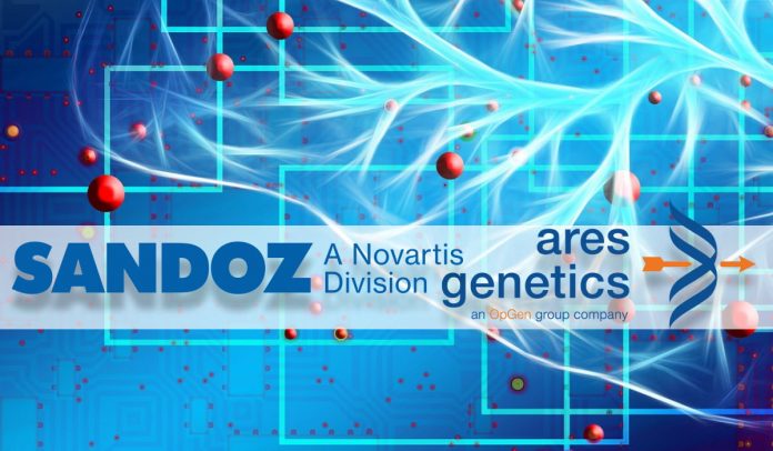 Ares Genetics and Sandoz logos